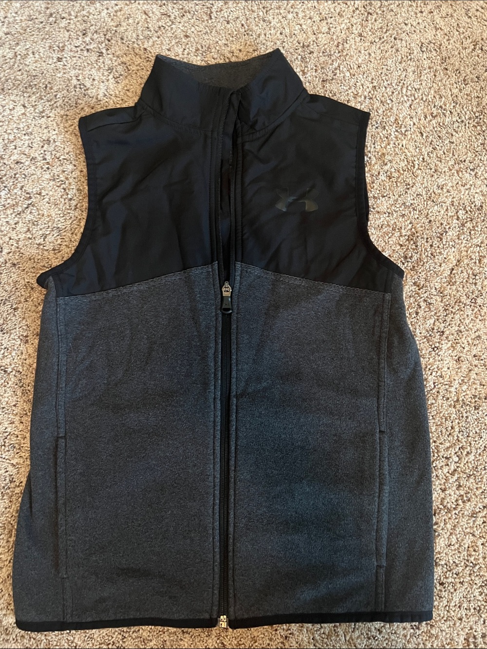Under Armour Black and Charcoal Zip-Up Sleeveless Vest